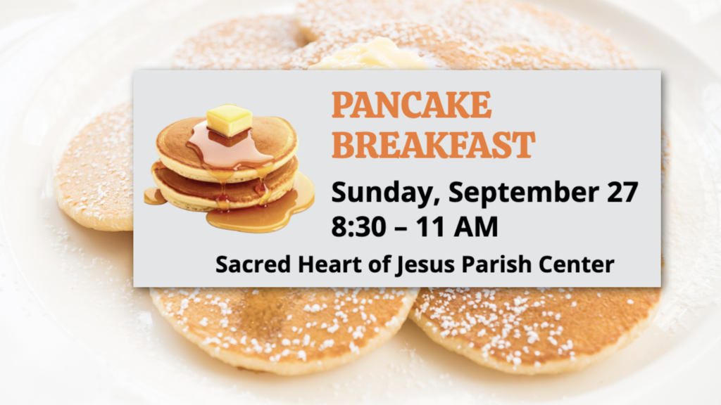 Pancakes on plate with syrup