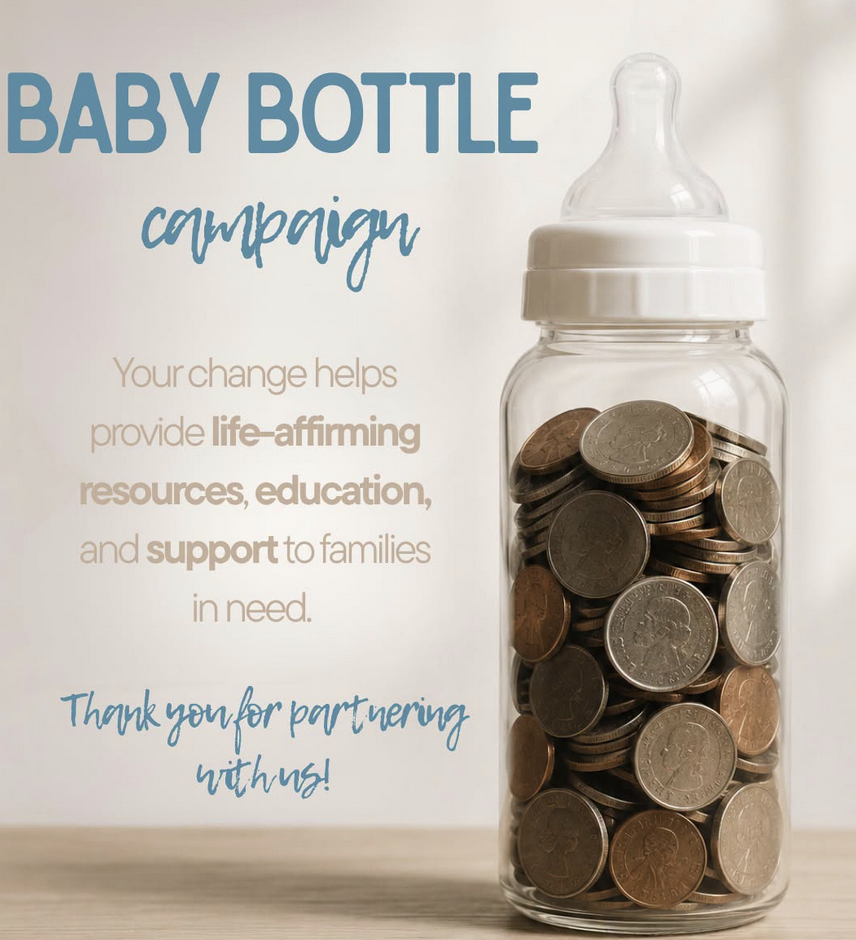 baby bottle filled with change