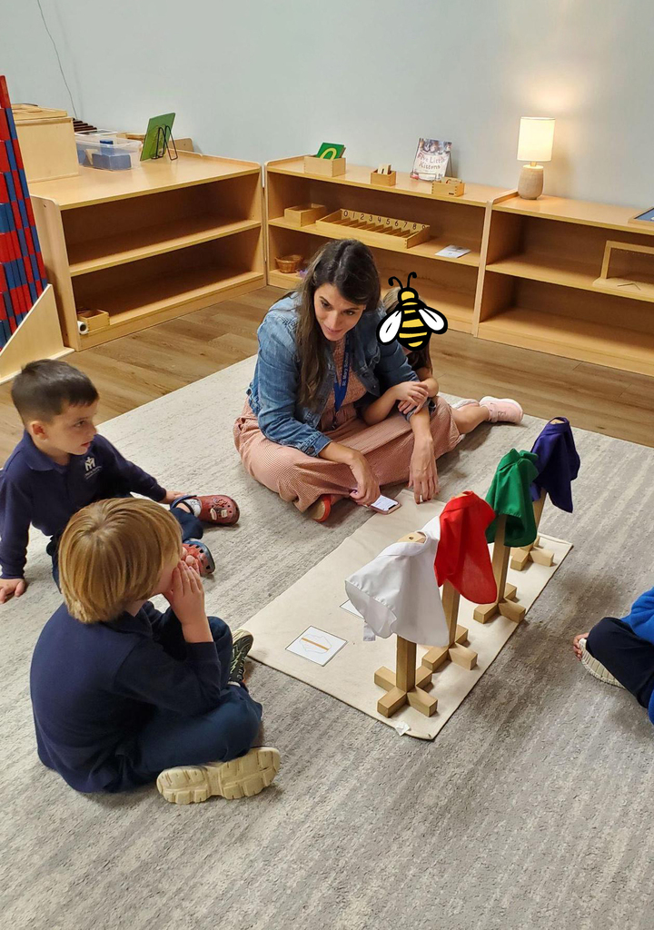 Montessori students at work in their classroom