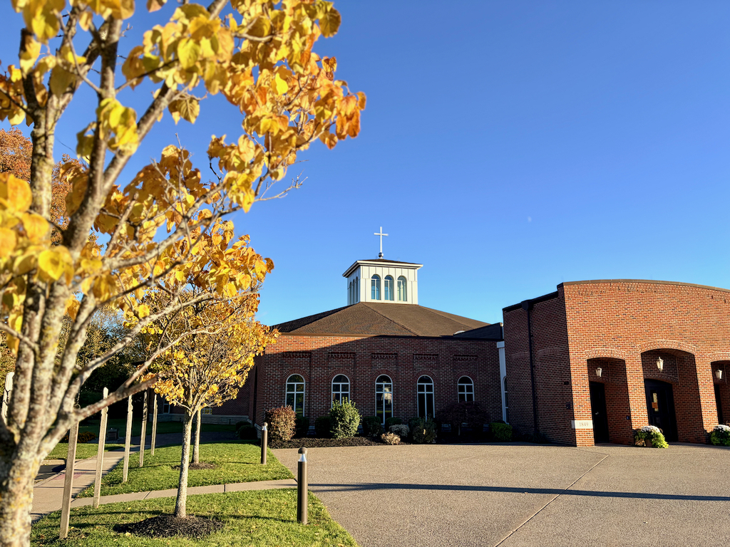 autumn on St. Mary's campus, building and statue shots with fall leaves