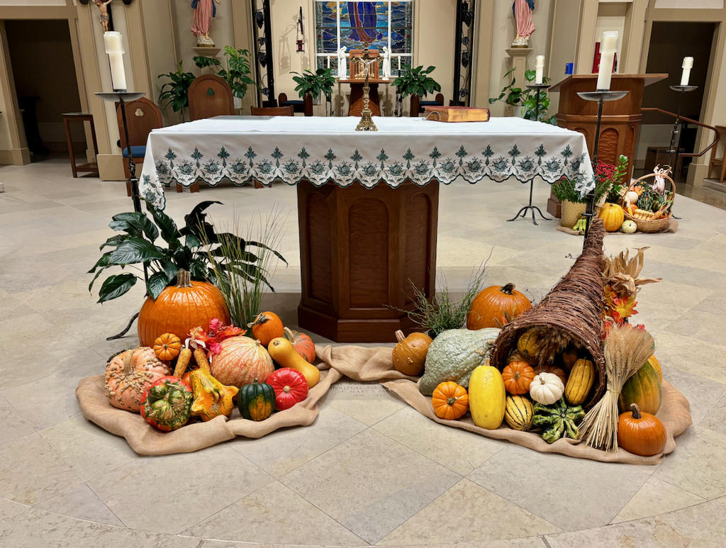 Fall decoration inside St. Mary's church