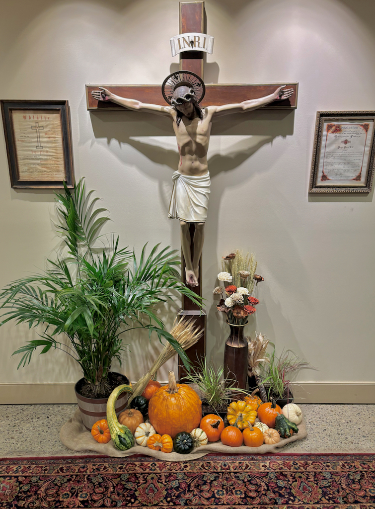 Fall decoration inside St. Mary's church
