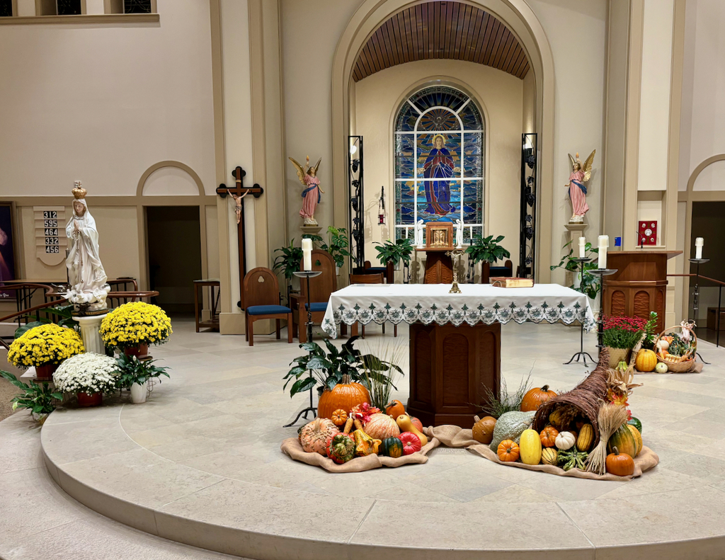 Fall decoration inside St. Mary's church
