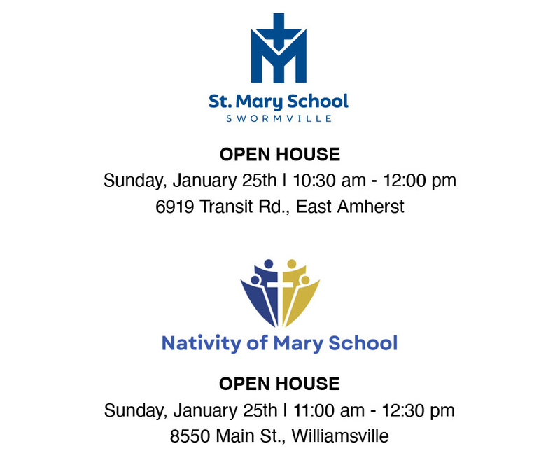 Open House January 25, 2026 at St. Mary School and Nativity of Mary
