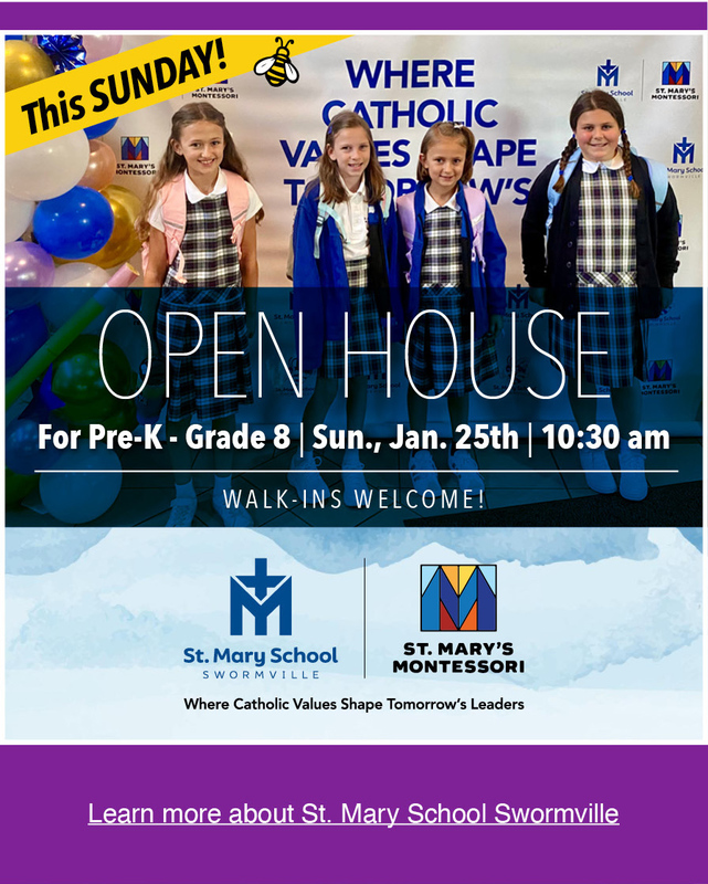 St. Mary School Swormville Open House January 25, 2026 at St. Mary School and Nativity of Mary