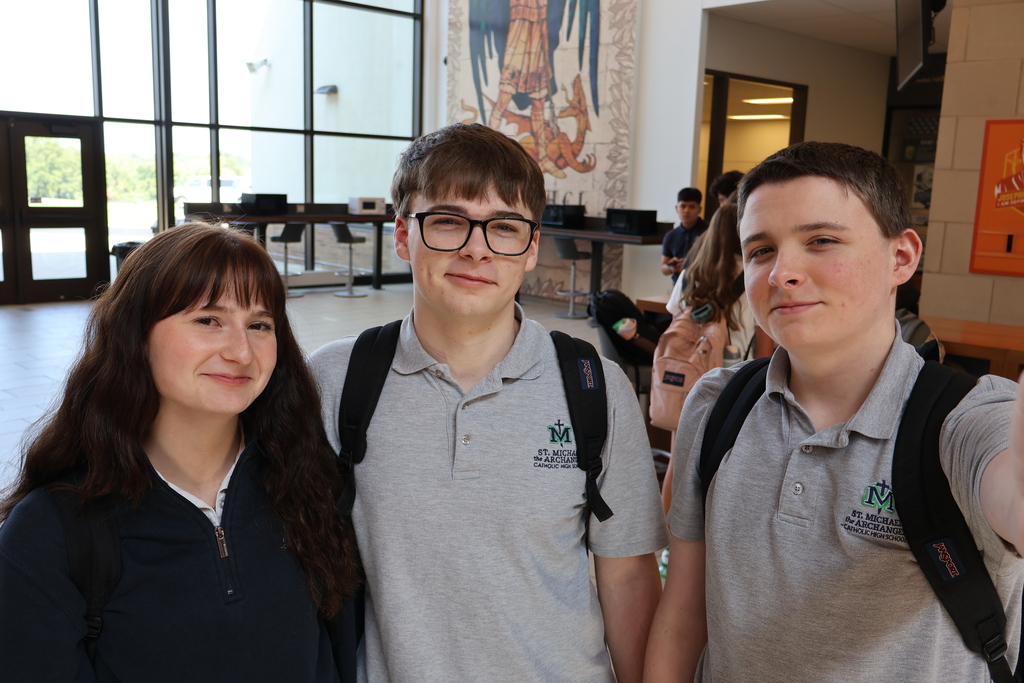 Students selfie for the camera.