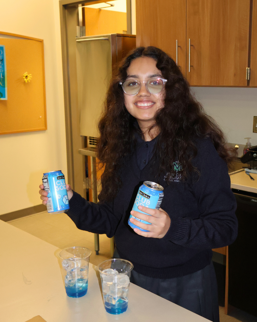 Valentina makes a drink.