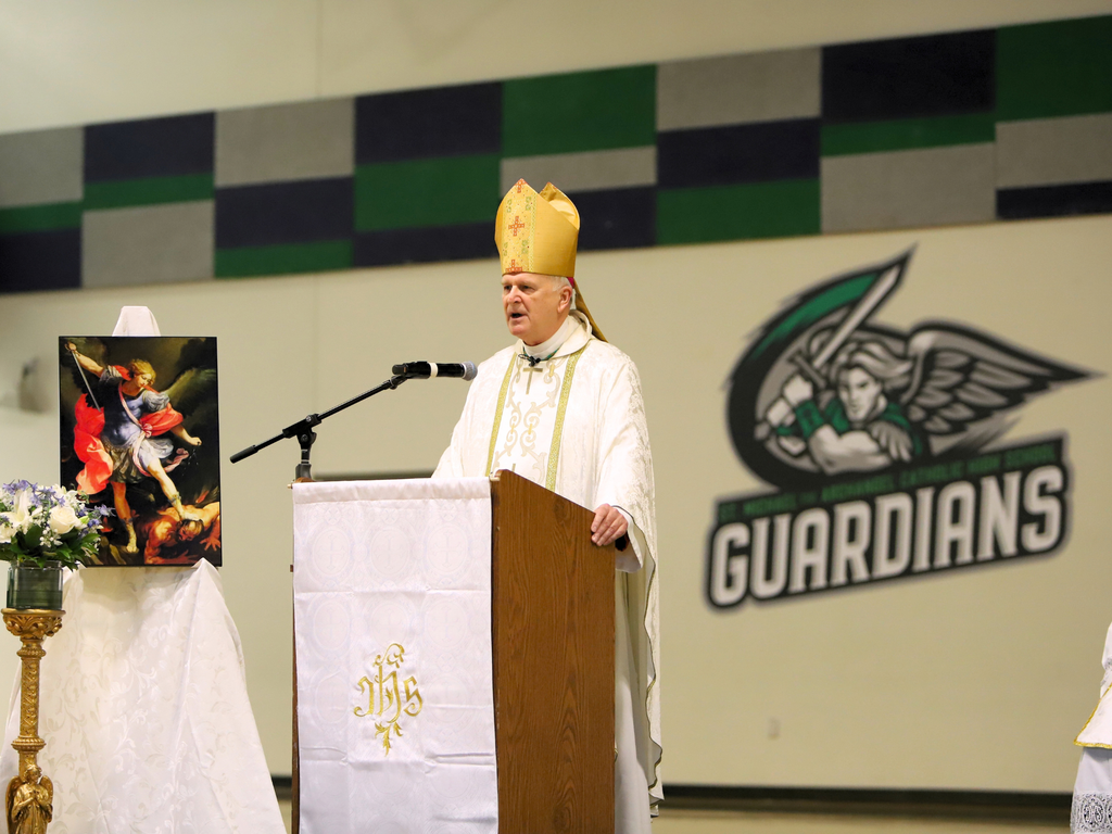 Bishop Johnston gives a homily.