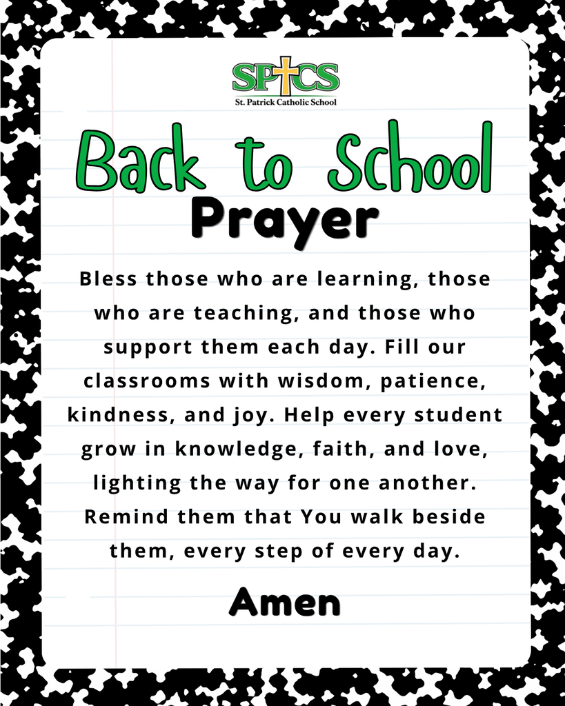 Back to School Prayer graphic