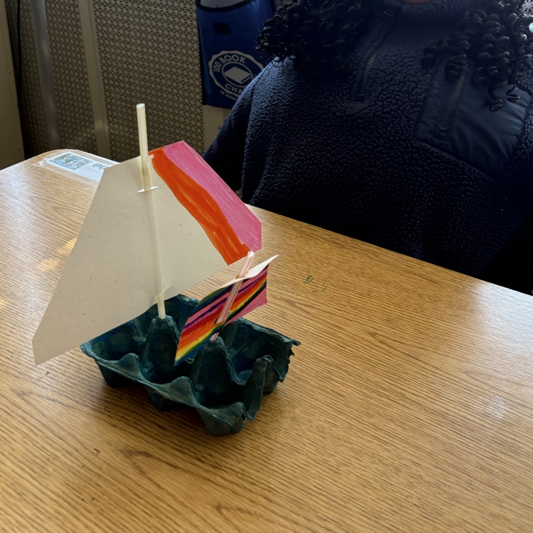 Having fun making the Mayflower!