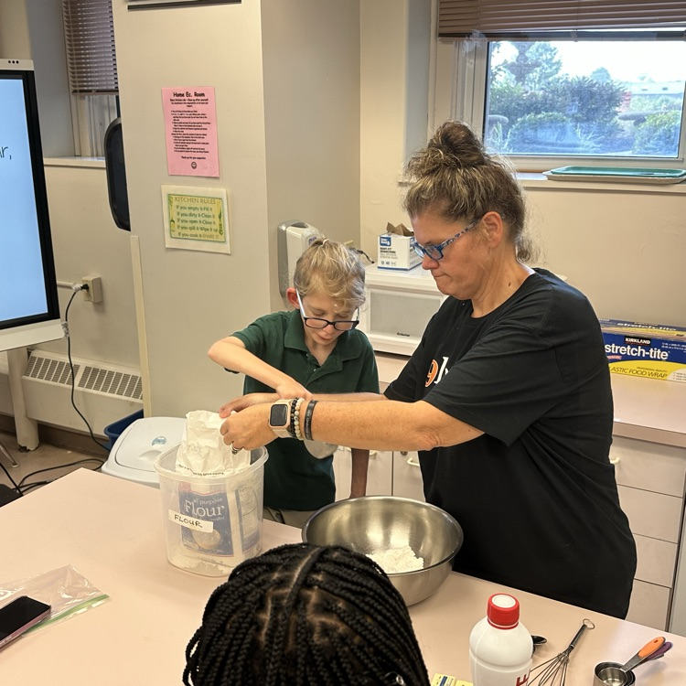 measuring the flour