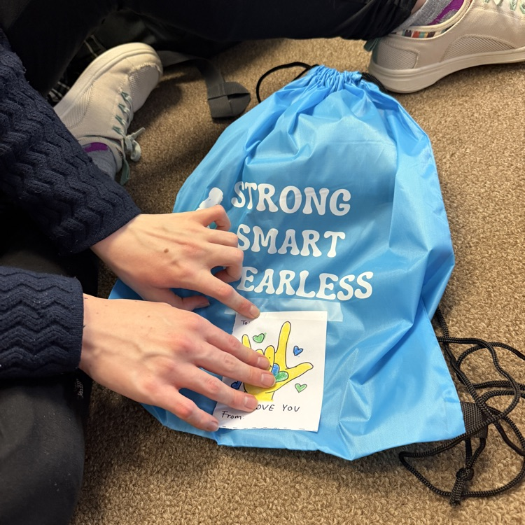 students working on making mental health wellness baggies