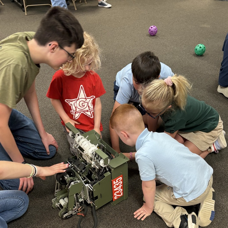 getting an up close look at the robot