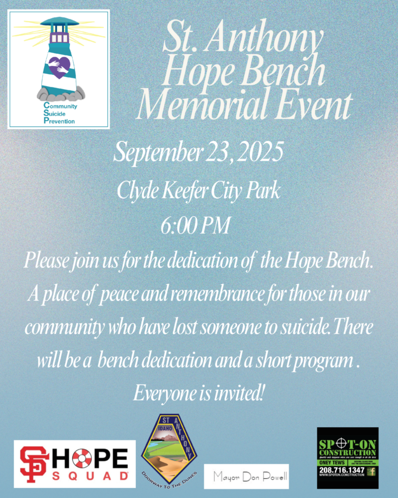 Hope Bench Memorial Event