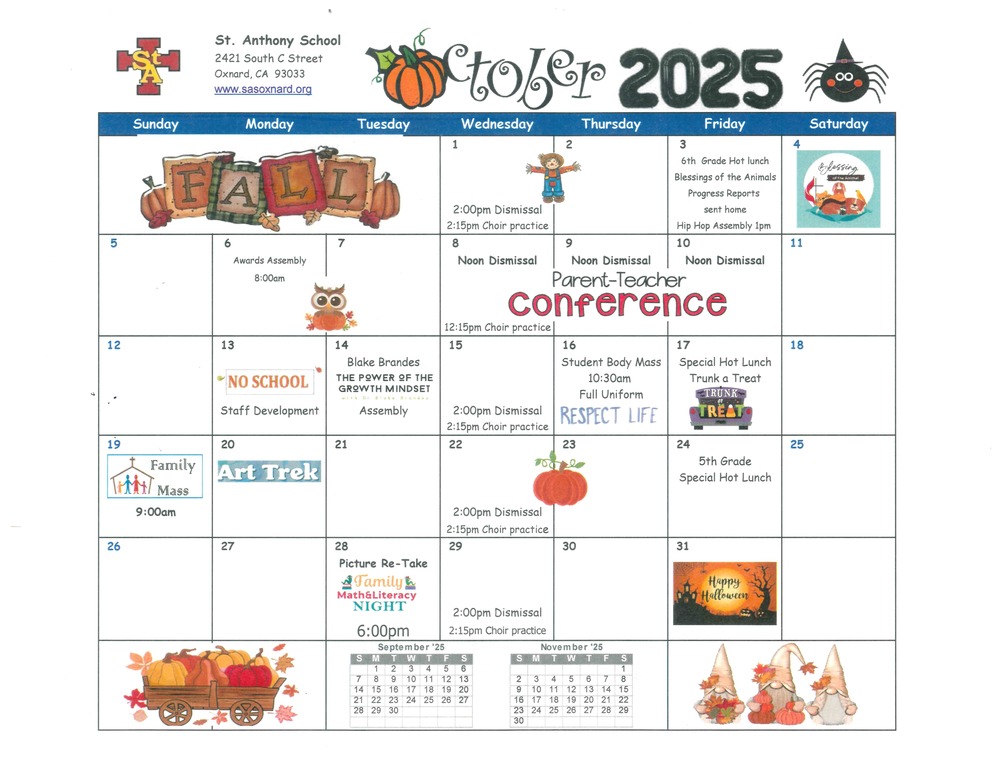 October Calendar