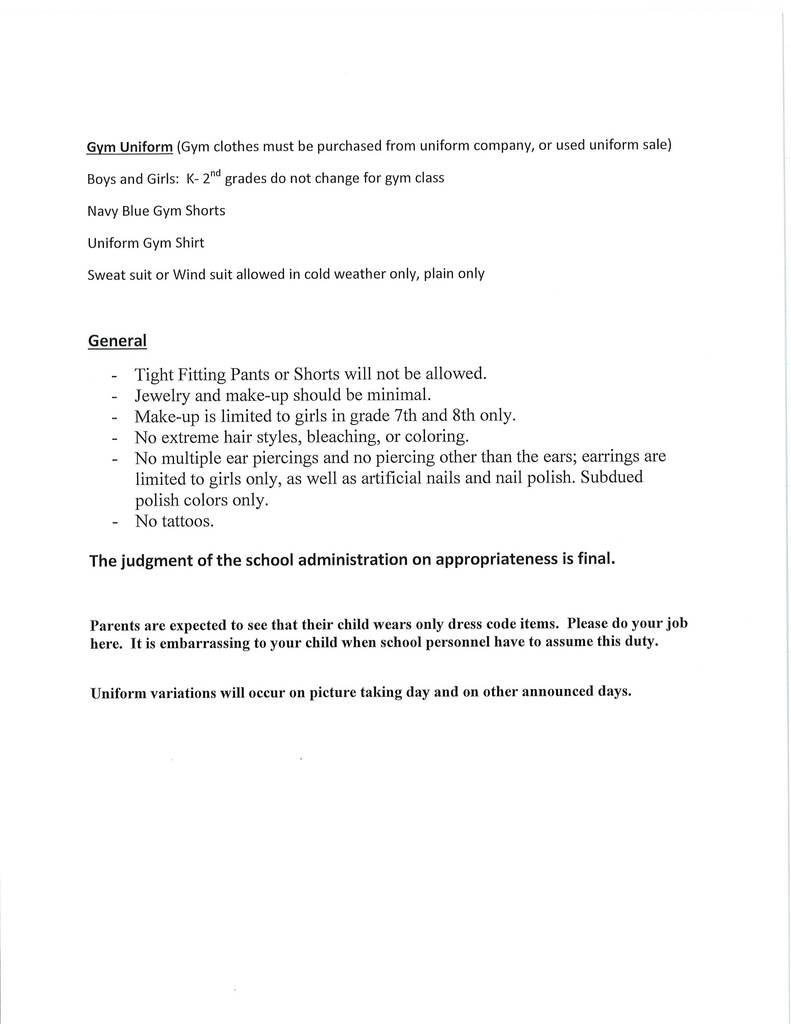 Uniform policy 2