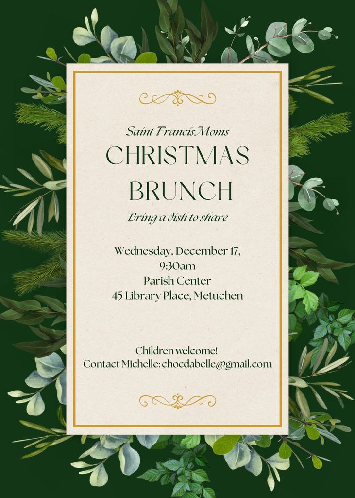 Green Festive Christmas Holiday Brunch Invitation