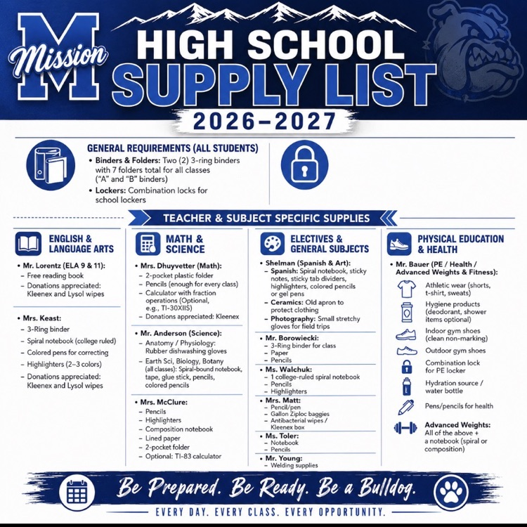 school supply list