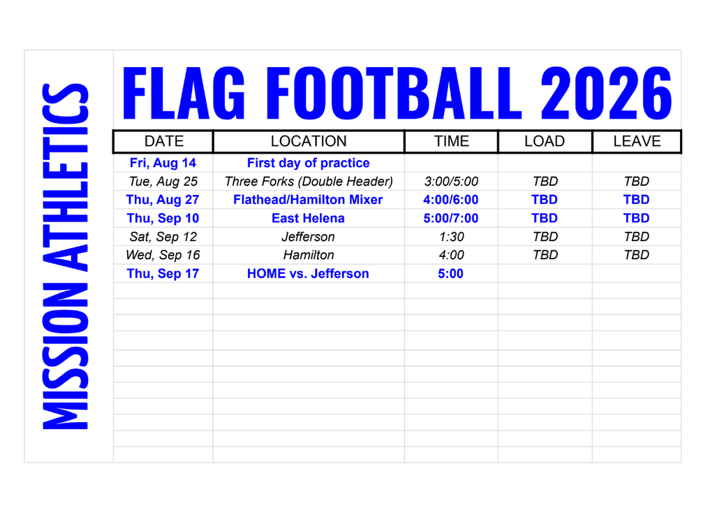 FF Schedule