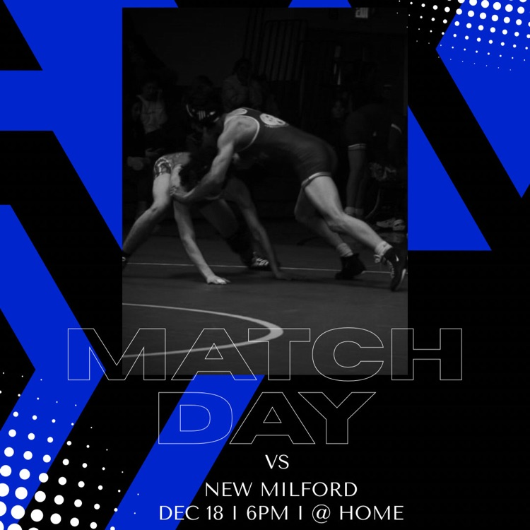 Season Opener! Our wrestling team opens the season at home tonight against New Milford. Today at 6:00 PM.