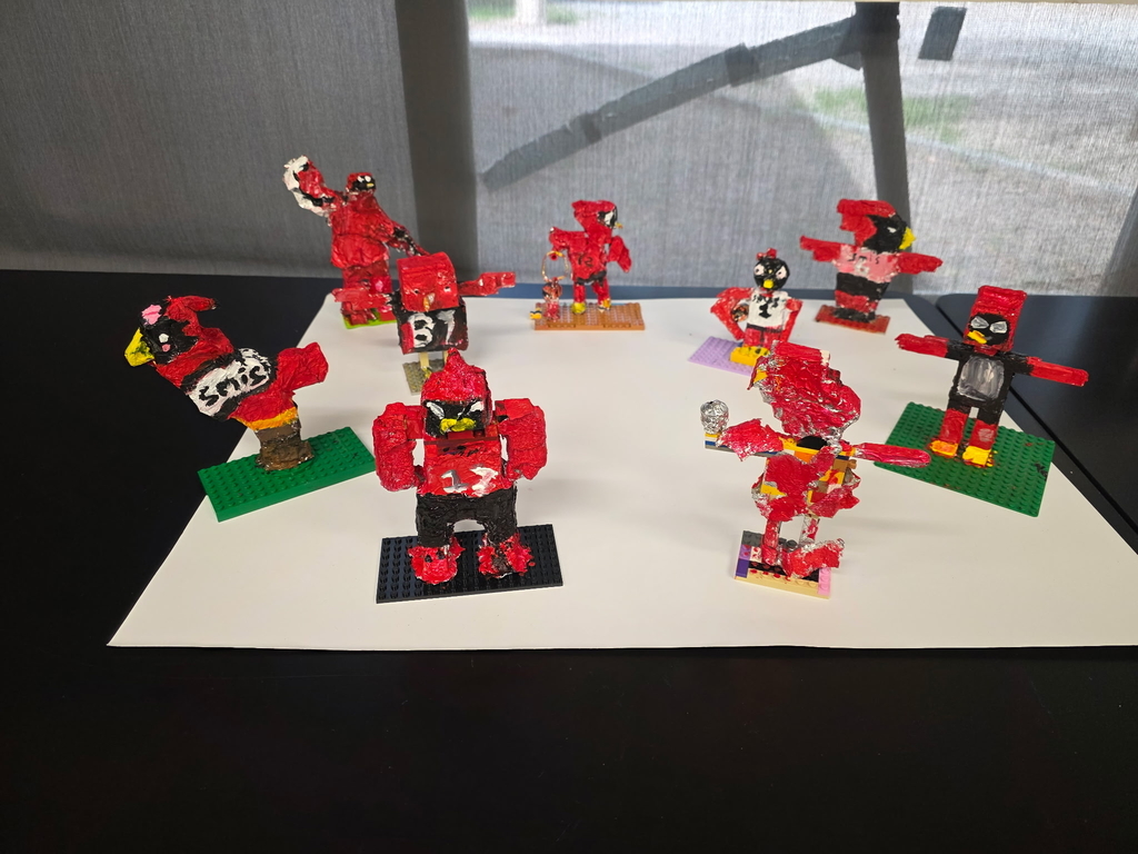 Students showing off their creations