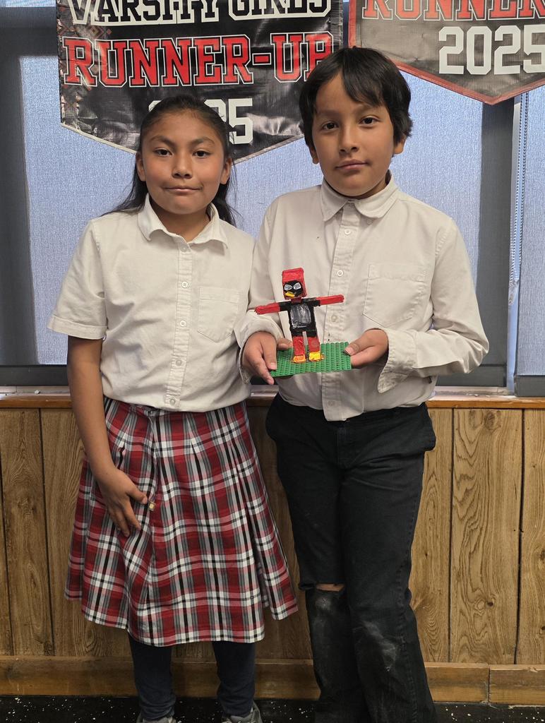 Students showing off their creations