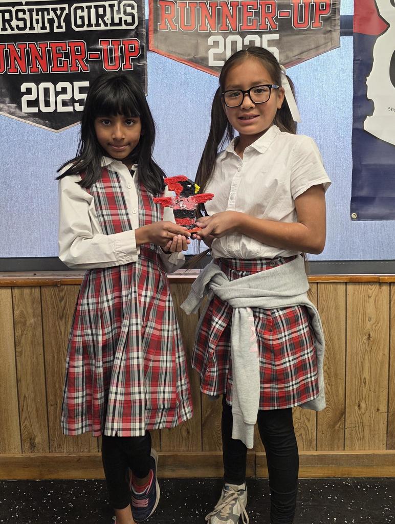 Students showing off their creations