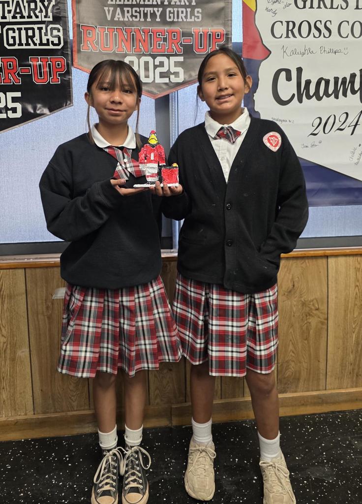 Students showing off their creations
