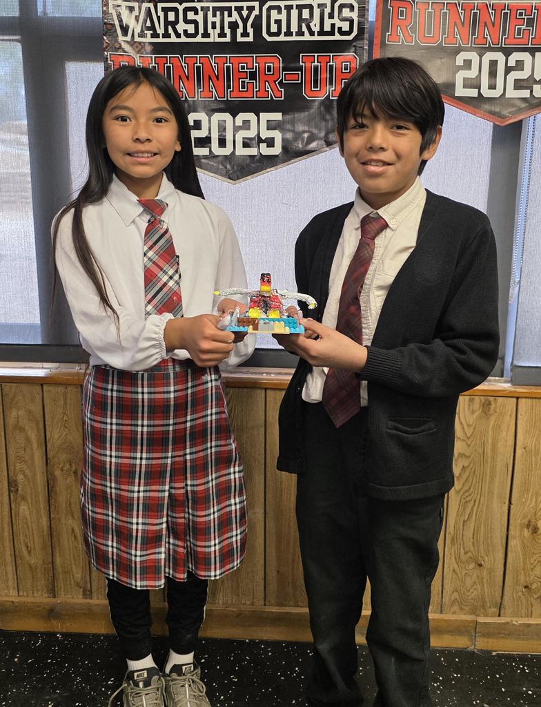 Students showing off their creations