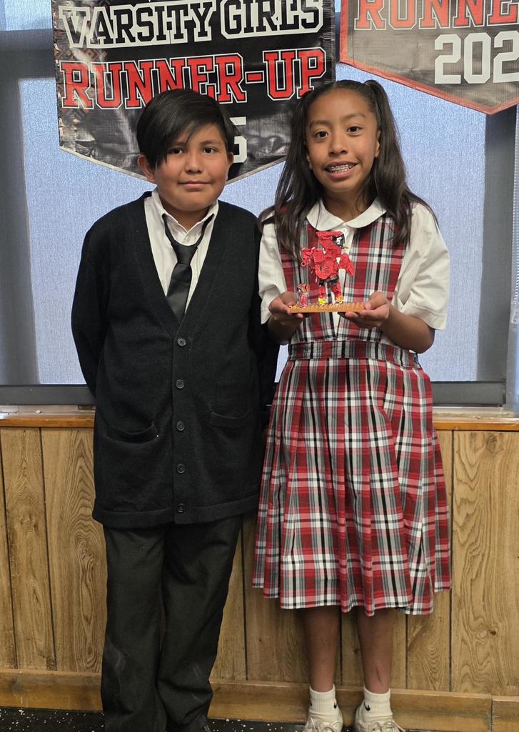 Students showing off their creations
