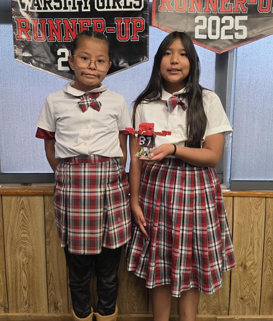 Students showing off their creations