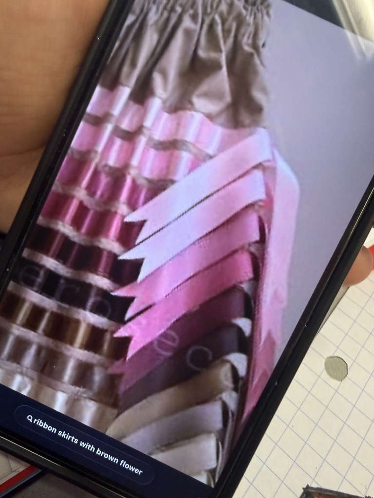 Picture of a pink ribbon skirt as reference