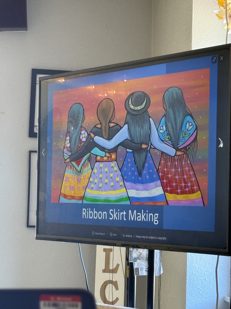 Students are currently learning how to make ribbon skirts, they are learning how to use the machines