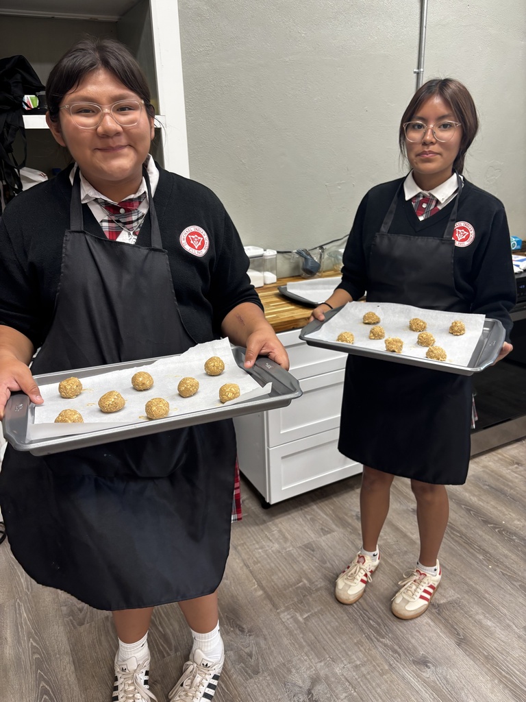 Student making oatmeal cookies