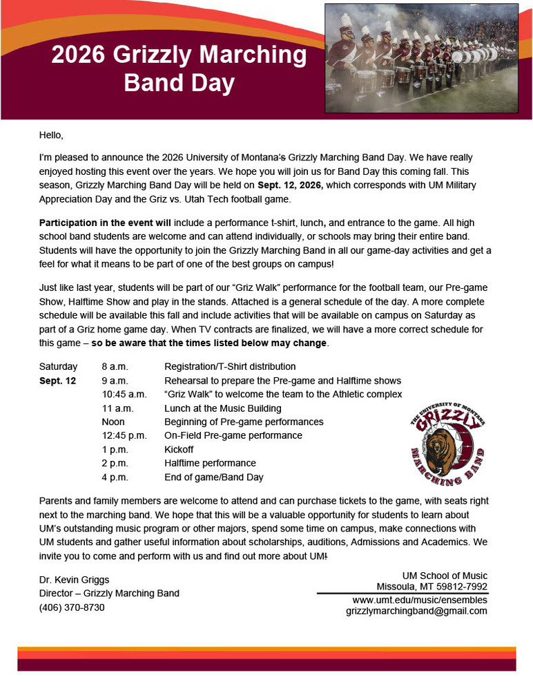 Grizz marching band day