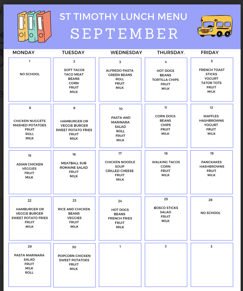 September Menu