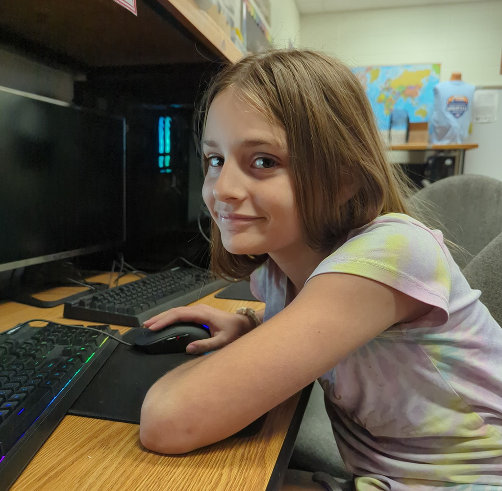 Robotics teammember working on building our website