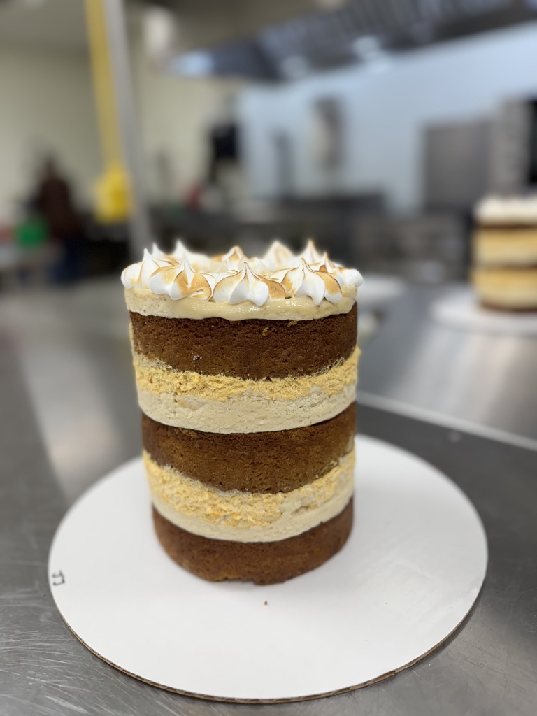 Pumpkin Pie Layer Cake with Marshmallow Meringue