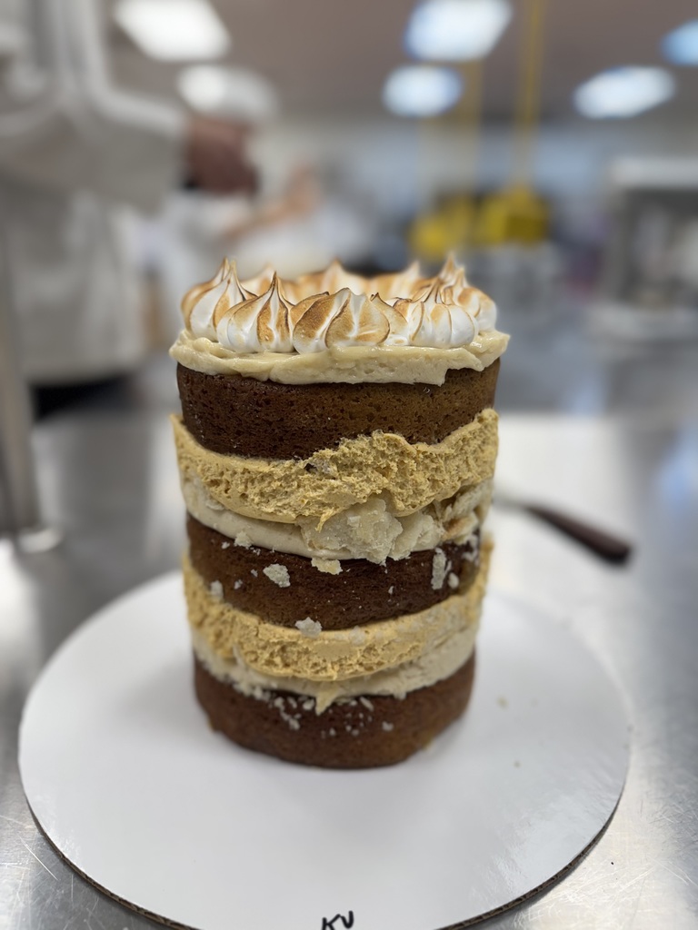 Pumpkin Pie Layer Cake with Marshmallow Meringue