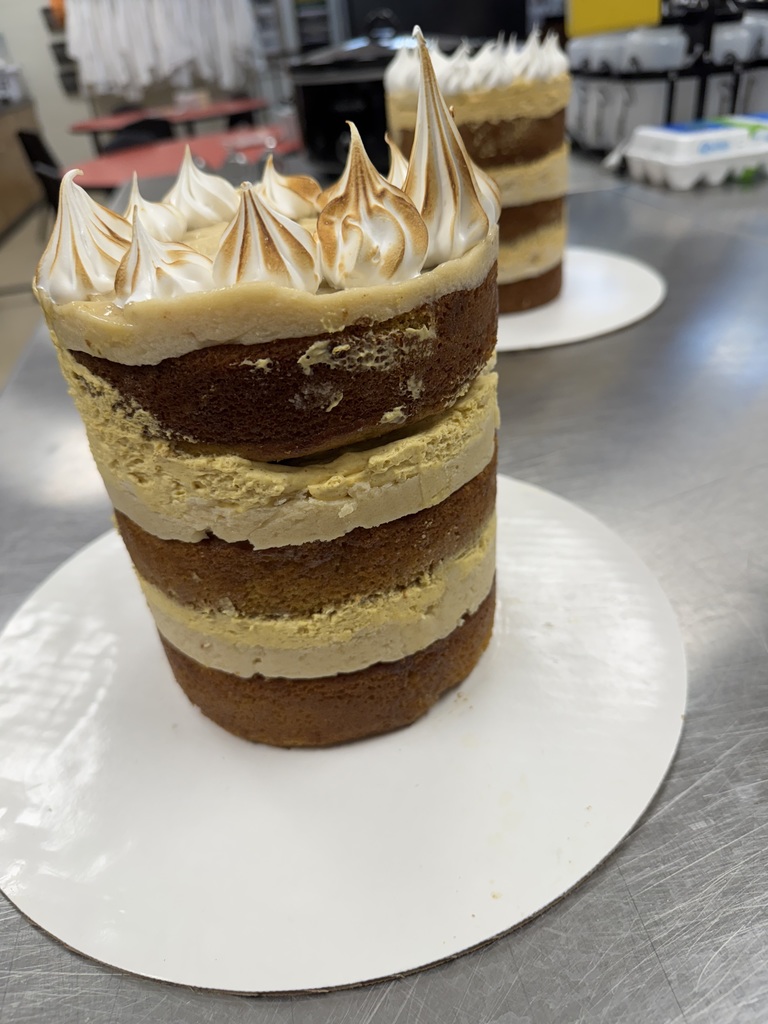 Pumpkin Pie Layer Cake with Marshmallow Meringue