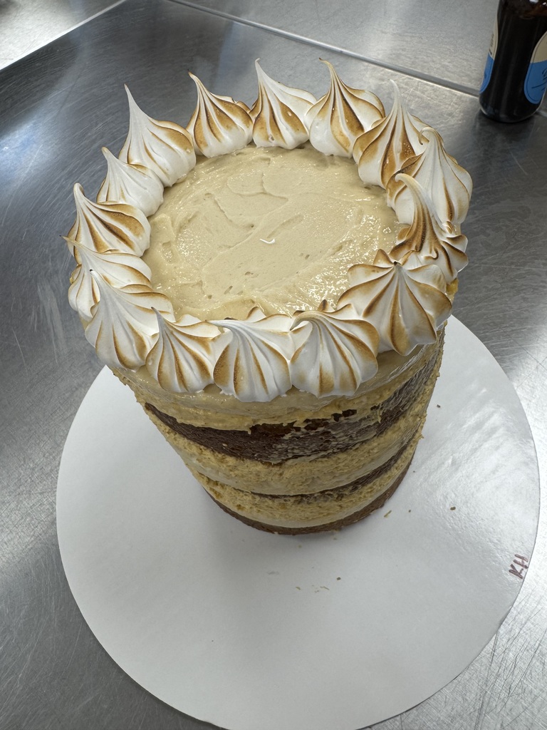 Pumpkin Pie Layer Cake with Marshmallow Meringue