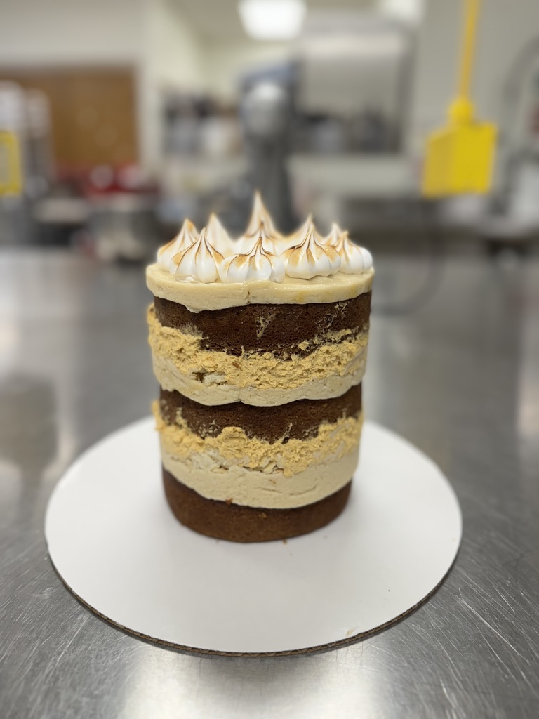 Pumpkin Pie Layer Cake with Marshmallow Meringue