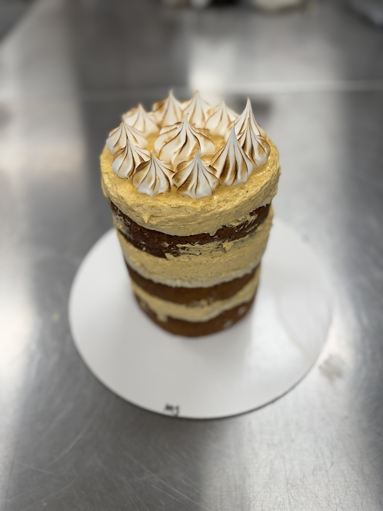Pumpkin Pie Layer Cake with Marshmallow Meringue