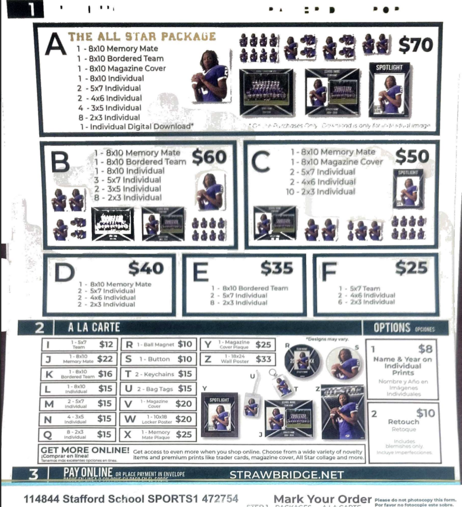 Sports packet example