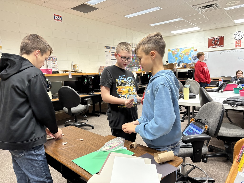 7th graders working in groups