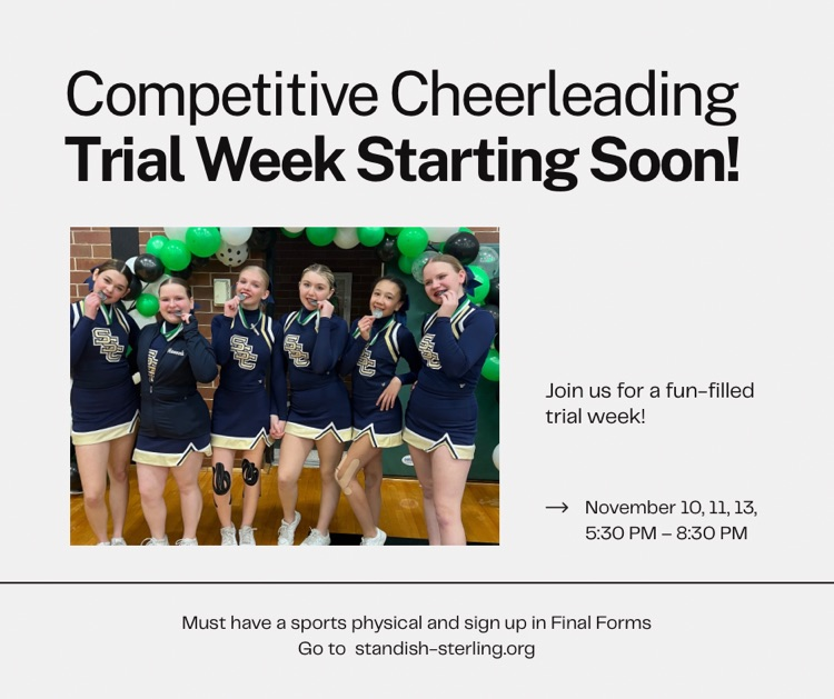 Competitive Cheer starting Nov. 10th