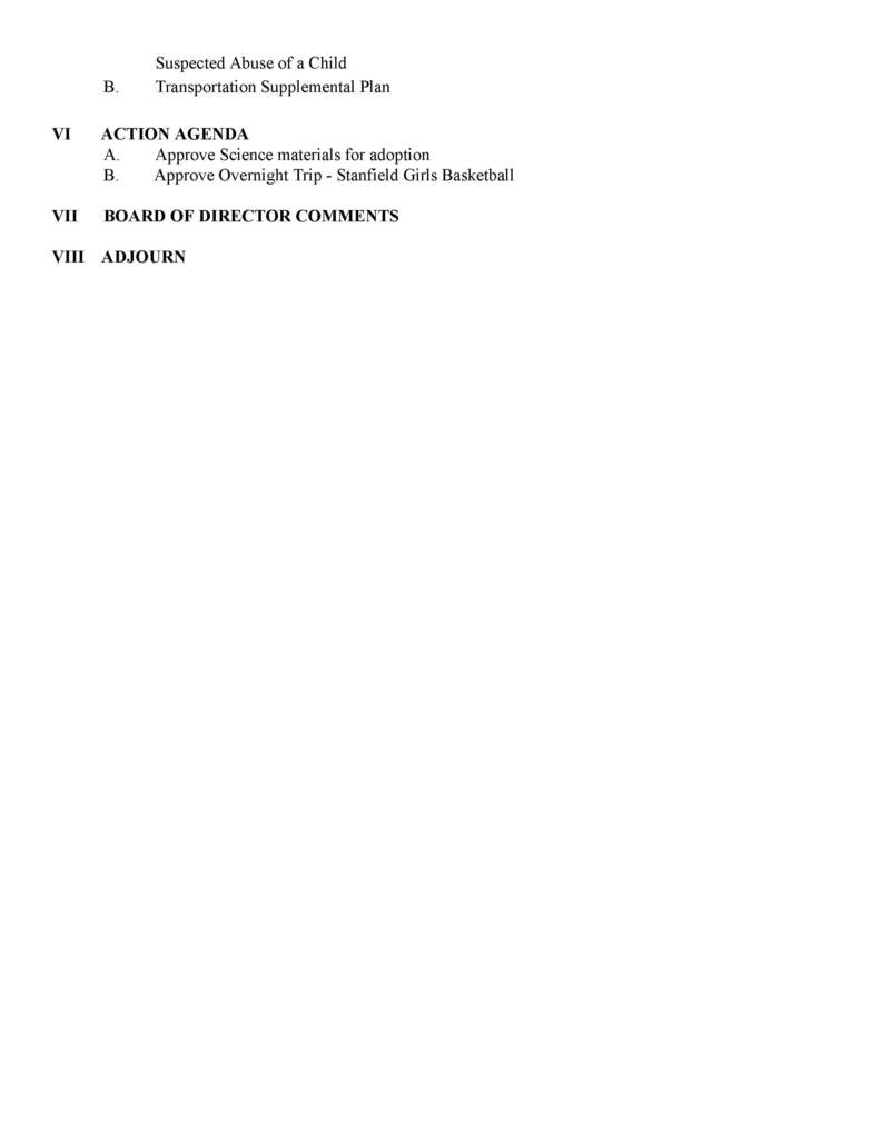 May Board Agenda