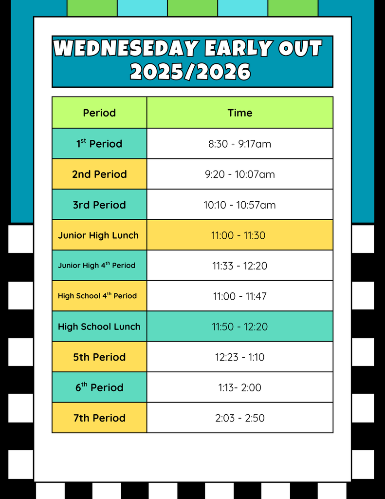 Wednesday Early Out Schedule