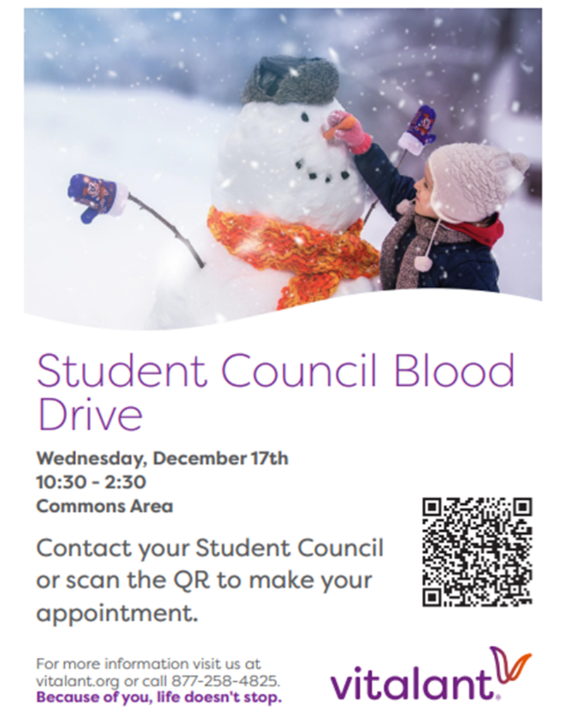 Student Council Blood Drive QR code. 