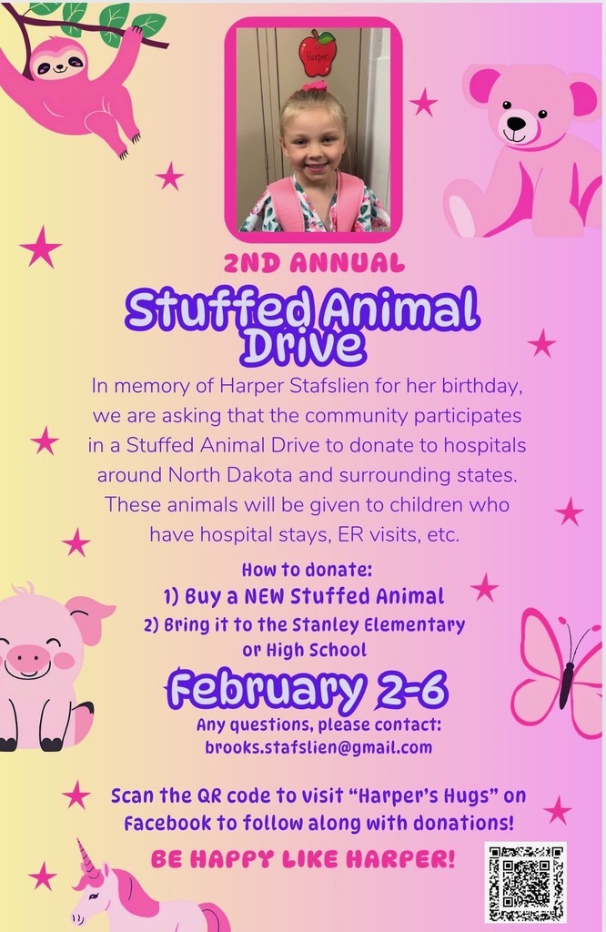 Stuffed Animal Drive Flyer Feb 2-6
